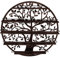 Sorbus Wall Mounted 5 Tier Nail Polish Rack Holder - Tree Silhouette Round Metal Salon Wall Art Display (Bronze)