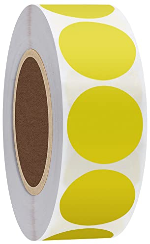 Hylabelest Etiketten, Aufkleber zur Farbcodierung, Papier, rund, selbstklebend, 25 mm, Gelb, 1.000 Stück pro Rolle 1 roll gelb
