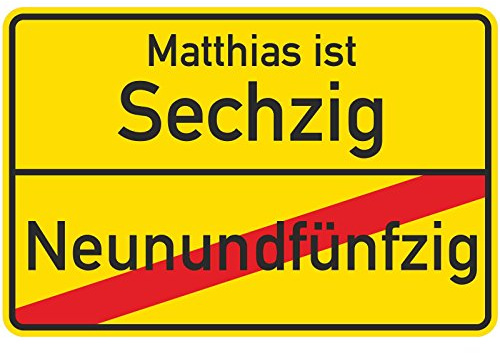 90x60 cm Ortsschild zum Geburtstag in Originalgröße als Geschenk 2mm Alu-Verbund personalisiert