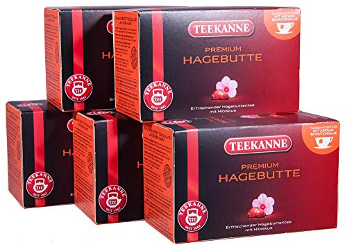 Teekanne Premium Hagebutte 20 Beutel, 5er Pack (5 x 70 g Packung)