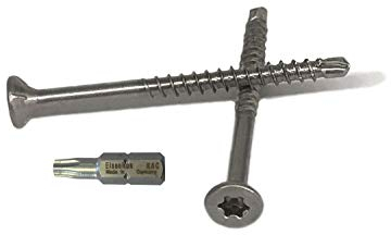 Spanplattenschrauben Bohrspitze Edelstahl Bit 4x50 mm - 200 St. Torx Senkkopf A2