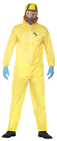 Smiffys Costume Breaking Bad, Jaune, avec combinaison de protection, masque, gants et bouc