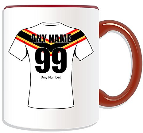 Personalised Gift - Bulls Mug (Rugby League Design Theme, Colour Options) - Any Name/Message on Your Unique Mug - Steam Pigs Bradford Club