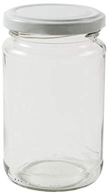 24 x 1 lb Jam Jars (370 mls.) with a choice of seven coloured lids (white)