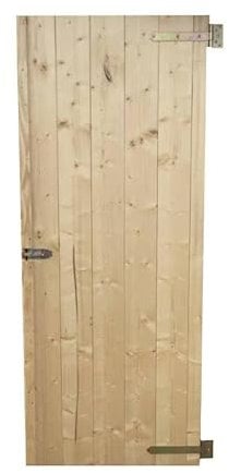 Home Idea Italia Porta in Legno per Casetta da Giardino in Abete Naturale – Su Misura con Accessori 74,5X184,5 cm