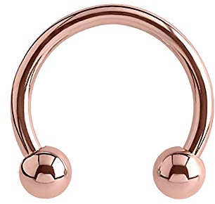 eeddoo Piercing Hufeisen Septum Rosegold Edelstahl Stärke: 1,2 mm Durchmesser: 8 mm 3 mm