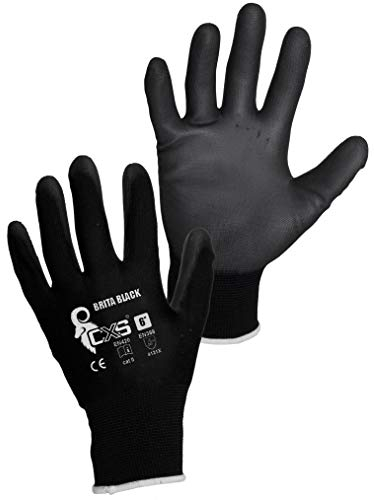 CXS Brita Arbeitshandschuhe - Rutschfeste Montagehandschuhe Nahtlos 12 Paar (6, Schwarz)