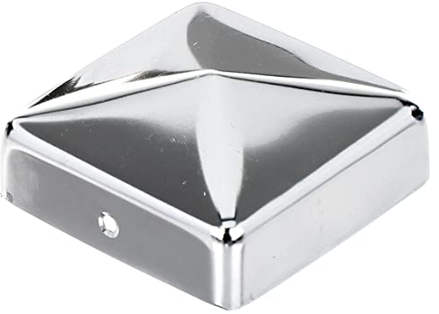 Alberts 327064 Tapa de poste para postes de madera, forma plana, acero inoxidable, 70 x 70 mm