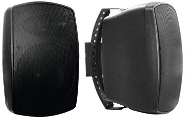 OMNITRONIC OD-5 Wandlautsprecher 8Ohm schwarz 2x | 2 wetterfeste Lautsprecher mit Halterung, 5,25 Woofer, 0,5 Horn, 35 W RMS