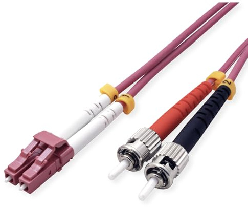 VALUE LWL-Kabel 50/125µm OM4, LC/ST, violett, 2 m