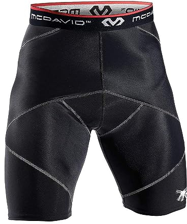 McDavid Herren Hüft-Spica-Stabilisierung, Schwarz, XL Kompressions Shorts Kreuz
