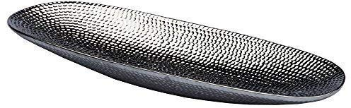 Dekoschale Silber Obstschale modern Keramikschale Tisch-Deko Silber Hochzeitsdeko Silberschale Gebäckschale Obstteller Früchteschale Dekoschalen silberne Schalen Keramik Deko Tablett Kerzenteller