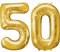 Number Bunch 50 Supershape Gold Foil Balloons 34/86cm -