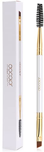 Docolor Eyebrow Brush Duo Eyebrow Spoolie Professional Angled Eye Brow Brush Perfect for Lining and Shaping Brows, Spoolie for Brows or Lashes White