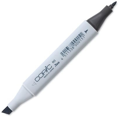 COPIC Classic Marker Typ N - 3, neutral gray No. 3, professioneller Layoutmarker, mit einer breiten und einer feinen Spitze