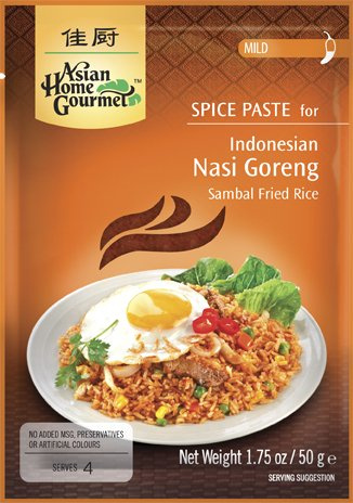 ASIAN HOME GOURMET 3er Pack Würzpaste für indonesisches Nasi Goreng / Reisgericht (MILD) [3x 50g]