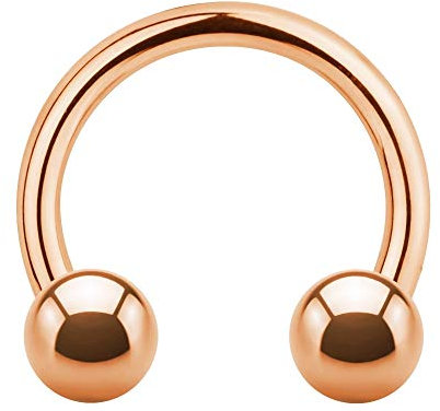 Treuheld Piercing Hufeisen mit Kugel - Rosegold [09.] - 1.6 x 10 x 4 mm
