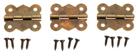 Dophee 12PCS Antique Bronze Tiny Hinges Mini Iron Butterfly Hinges for Decorative Jewelry Chest Box Wood Cabinet Deco