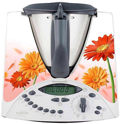 Thermodernizate.com Aufkleber für Vorwerk Thermomix TM31 rote Blumen