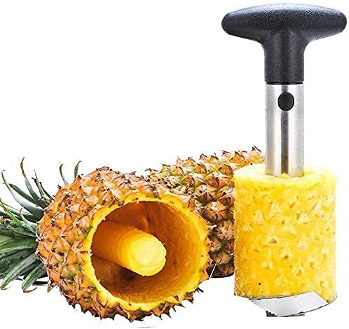 Stainless Steel Pineapple Cutter Corer & Slicer | ABS Grip & Food Grade Steel Blade Fruit Slicer | Easy Use Kitchen Gadgets & Tools