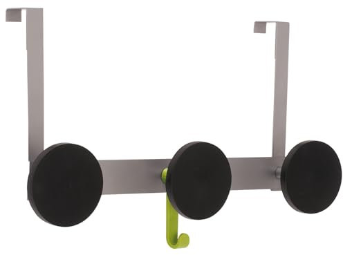 Alba - PMS3P - Triple Patère de Porte - Solide et Résistante - Design - Porte Manteau porte - Gris Métal / Noir