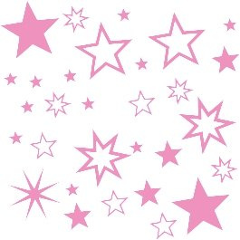 30 Stück Rosa Sterne Aufkleber, Mix-Set, Fensterdekoration zu Weihnachten, Wandtattoo, Autoaufkleber, Wetterfest, Made in Germany