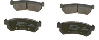 Bosch BP1044 - Brake Pads Car Rear Axle - Bosch Quality - Reduced Noise and Dust - ECE-R90 Certified - Copper-Free - 1 Set of 4 Pads