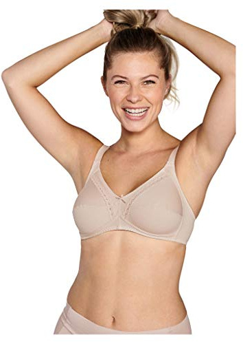 Naturana® Softer Baumwoll BH ohne Bügel [Cup A-F]: BH Soft Cup aus 100% Baumwolle I 85 Light Beige D