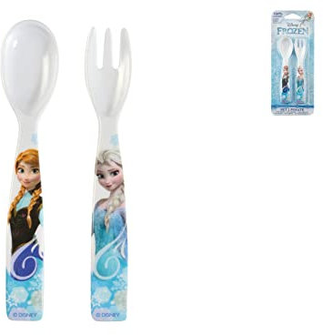 Home Disney Frozen Verpackung Löffel und Gabel aus Melamin, 2-teilig, Vielfarbig