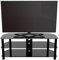 AVF Black Glass TV Stand - Black Tempered Glass and Metal Leg TV Unit Floorstand with Cable Management, 125cm Wide - Three Shelves - For TVs Up to 60 & 45kg - SDC1250CMBB