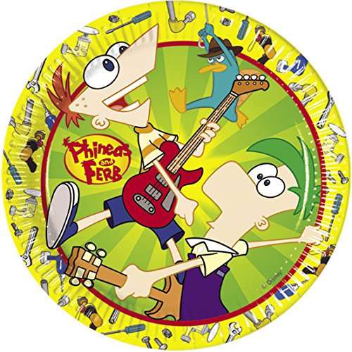 Unique Party 71392 - 23cm Disney Phineas and Ferb Party Plates, Pack of 10