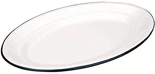 Ibili Bandeja Ovalada 35x24 CMS, Stainless Steel, Blanco y Azul, 35 x 24 x 9 cm