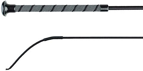 HORZE Sure Grip Lightweight Dressage Schooling Whip with Anti-Slip Rubber Handle - Black - 47 in
