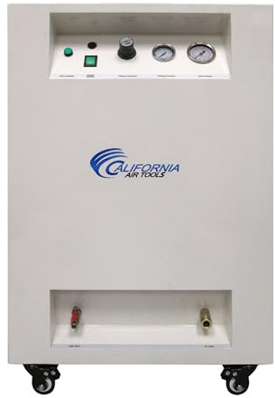 California Air Tools 8010SPC 1.0 HP Ultra Quiet and Oil-Free Air Compressor in Sound Proof Cabinet with Wheels, 8 Gallon Steel Tank, 40 dBA Noise Level