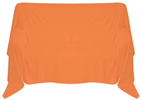 Nurtextil24 Sofaüberwurf 150x240 cm Überwurf 100% Baumwolle Orange | Couch- und Sesselüberwurf – angenehm leichter und dünner Renforcé-Stoff, atmungsaktiv und waschbar – viele Farben und Größen