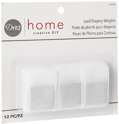 Dritz Lead Drapery Weights 44345 Piombo per tendaggi, Confezione da 12, Madera, Multicolore, W 2.9 x L 5.8 (1 Panels)