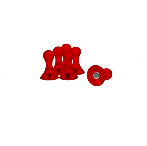 Large Red Skittle Magnets for Fridge, Whiteboard, Noticeboard, Filing Cabinet - Pack of 6