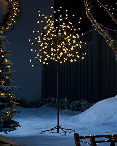 WeRChristmas Cerisier en Fleur illuminé 200 LED - 1,5 m 150 x 45 cm Blanc