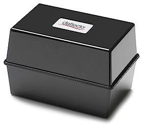 Deflecto Value Size 6 x 4 Index Card Box - Black, 152 x 102 mm