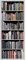 Bibliothèque murale moderne blanche 204 cm X 83 cm, remplie de livres, mélange de littérature, Autocollant mural décoratif.
