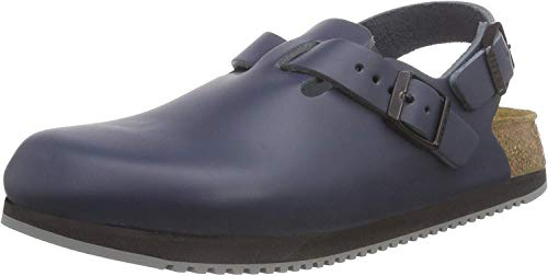 Birkenstock Tokio Unisex Superlauf-Berufsschuh Tokio Naturleder BLAU Gr. 35 - normales Fußbett