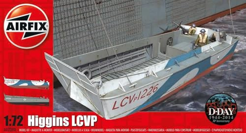 Airfix Model Set A02340 Higgins LCVP | Model Building Kit, Plastic Watercraft Kits for Adults & Children 8+, Set Includes Sprues & Decals, 1:72 Scale