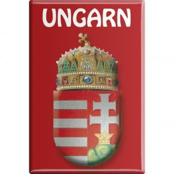 Kühlschrankmagnet - Wappen UNGARN - Gr. ca. 8 x 5,5 cm - 38115