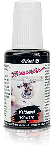 Remalle Emaille Paste Emaillepaste Emaillelack Reparaturlack von Elefant, in schwarz oder Weiss, je 20 ml (schwarz)