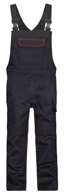 DASSY® Dakota Flammhemmende Latzhose mit Kniepolstertaschen - Größe 53 - SCHWARZ