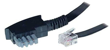 S-Conn 10m TAE-N - RJ12 - Telefonkabel (10 m, TAE-N, RJ12, Schwarz, Transparent, Male Connector/Male Connector, Schwarz)