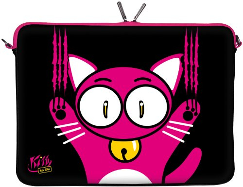 KITTY TO GO LS140-17 Designer Notebook Sleeve Housse Pour Ordinateur Portable 17,3 (43,9 cm) Large Neoprene Pochette Sacoche
