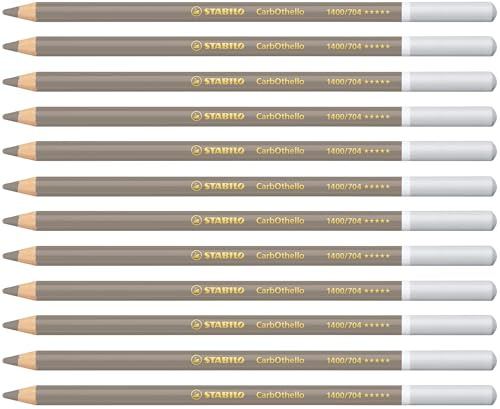 STABILO CarbOthello - Chalk-Pastel Pencil | Pack of 12 - Warm Grey 3