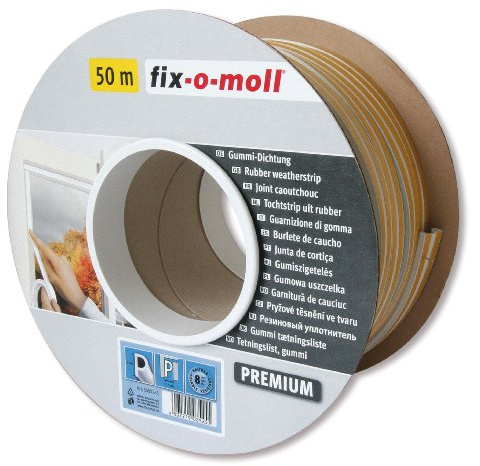 fix-o-moll P-Profildichtung Bobin 50 m 5,5 x 9 mm selbstklebend weiß, 3585255