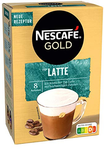 NESCAFÉ Gold Typ Latte, Getränkepulver aus löslichem Bohnenkaffee, koffeinhaltig, 1er Pack (à 8x18g)